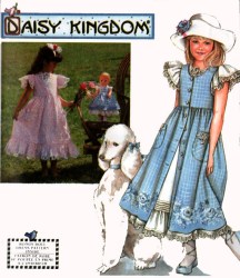 7029 7010 DK PINAFORE,TIE DRESS,17''DOLL TEDDY PATTERN 5-14 3 SZ